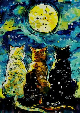 Starry Night Cat 