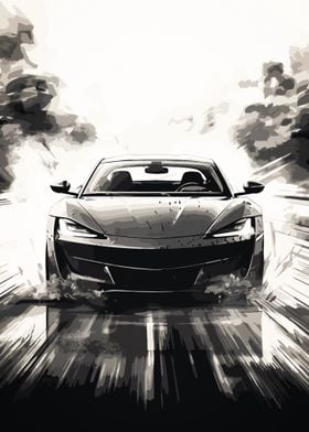 Racing Car Sketch Art