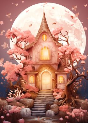 Pink Fairy House Full Moon