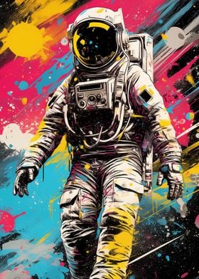 Astronaut Graffiti Art