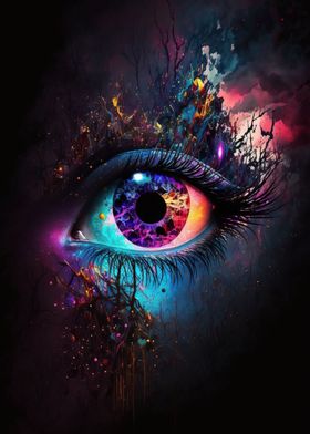 Eye with Radiant Colors