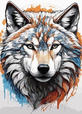 Wolf Animal in Watercolor