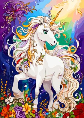 Ethereal white unicorn 