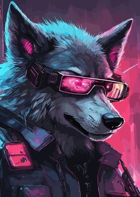 Cyberpunk Wolf Animal