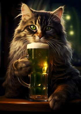 Fantasy Cat Beer Lover