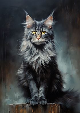 Maine Coon cat portrait