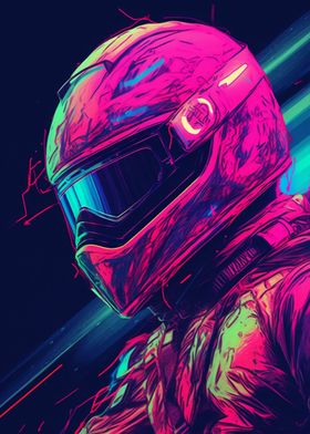 Synthwave Rider Helmet