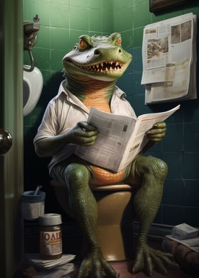 Aligator on Toilet