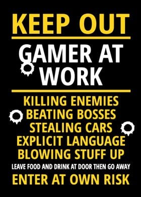 Keep Out Gamer At Work