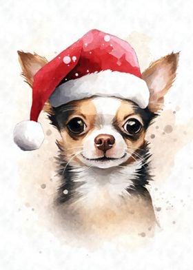 Chihuahua Santa Hat Xmas