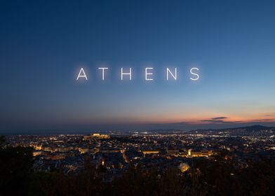 Athens Skyline at Night