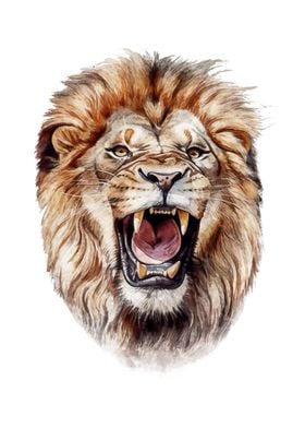 Roaring Lion Watercolor 