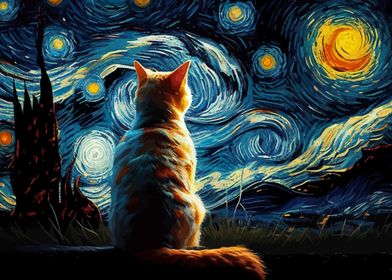 Starry Night Cat