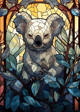 Koala Stained Glass