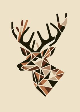 geometric polygonal stag