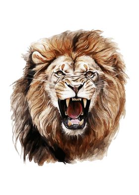 Roaring Lion Watercolor