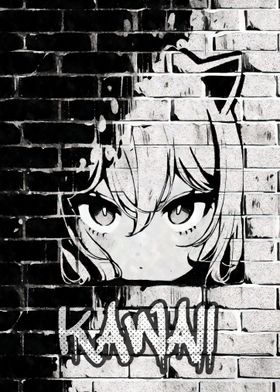 Kawaii Cat Girl Graffiti