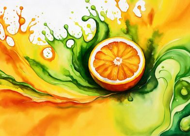 Orange in splash paint