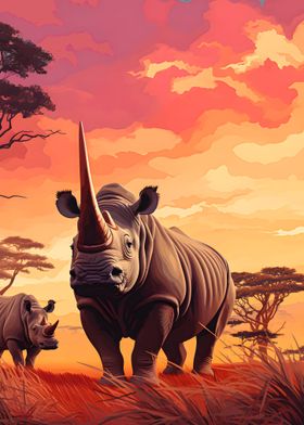 Rhinoceros Art Wildlife