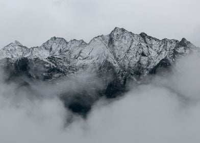 Foggy mountain landscape