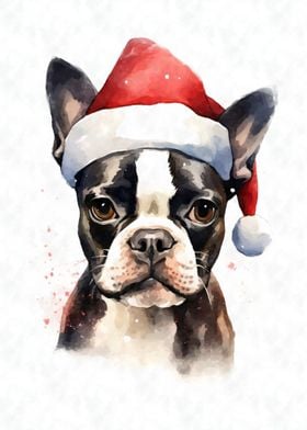 French Bulldog Santa Hat