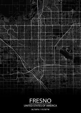 Fresno CA Black City Map