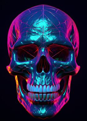 Neon Skull Pink Lights