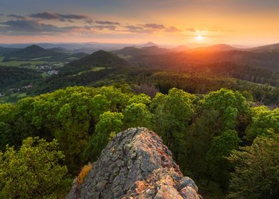 sunset over the mountains