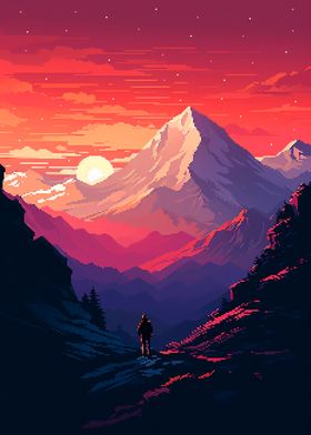 Mountain Climb Pixel Art