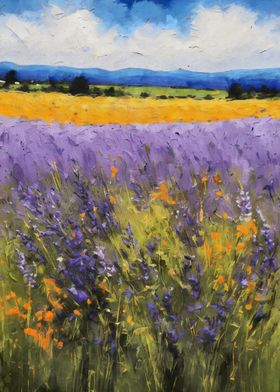 Lavender field painting