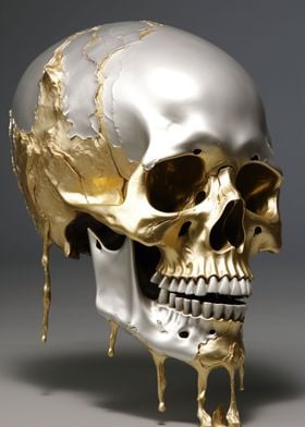 Skull Melting with Gold