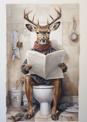 Deer reading the paper