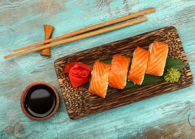 Set of Salmon Sushi Rolls