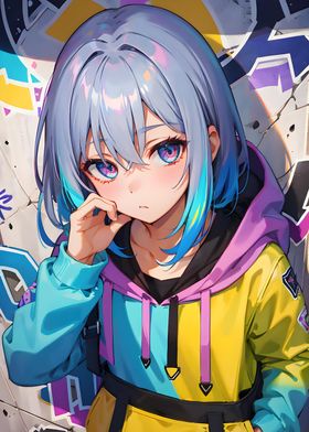 Graffiti Anime girl kawaii