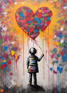 Banksy Museum Poster, Graffiti Wall Art, Urban Street Art, Girl With  Balloon Exhibition Poster 
