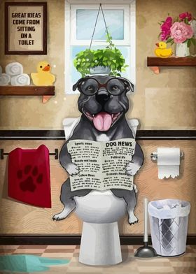 Pitbull Dog Funny WC