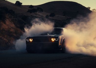 Dodge challenger drifting