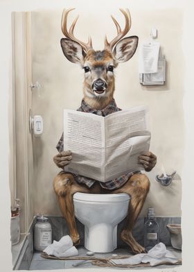 Deer Newspaper Toilet