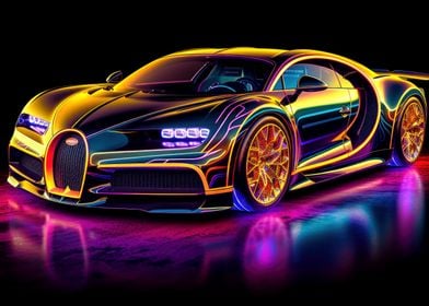 Bugatti chiron neon