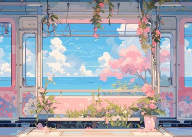 Anime Train Ocean View