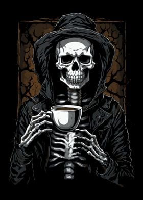 Spooky Coffee Skeleton