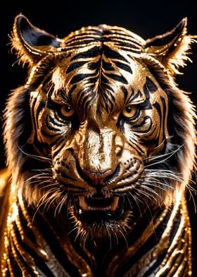 black and gold wild tiger 