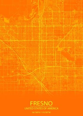 Fresno CA Orange City Map