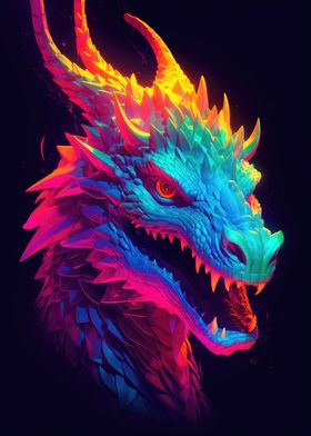 Dragon Neon Portrait