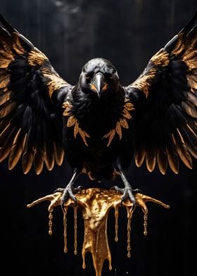 black and gold crow 