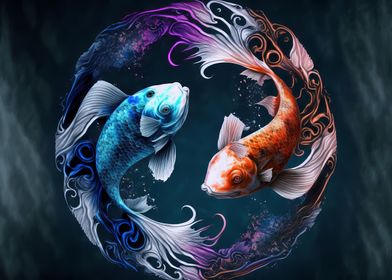 Koi fish Yin and Yang 