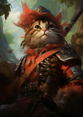Cat Medieval warrior
