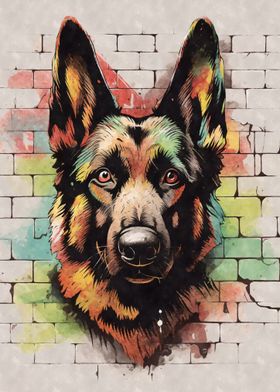 German Shepherd Graffiti