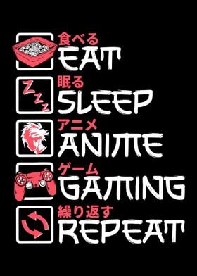 Eat Sleep Game Repeat Posters Online - Shop Unique Metal Prints, Pictures,  Paintings | Displate