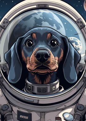 Dachshund Dog Astronaut